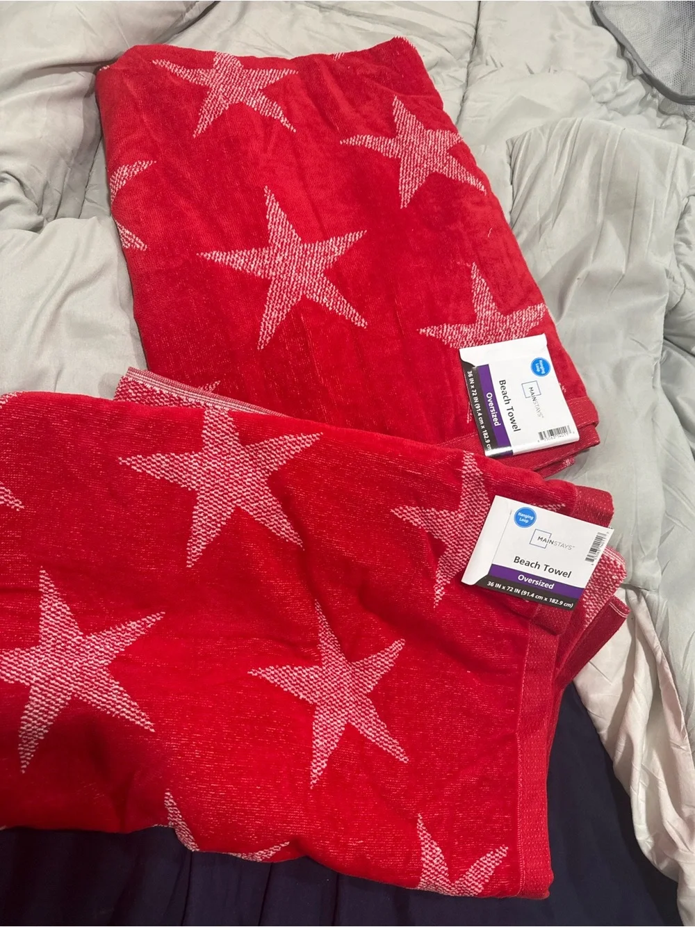 Oversize Red Star Beach Towels - Set of 2
